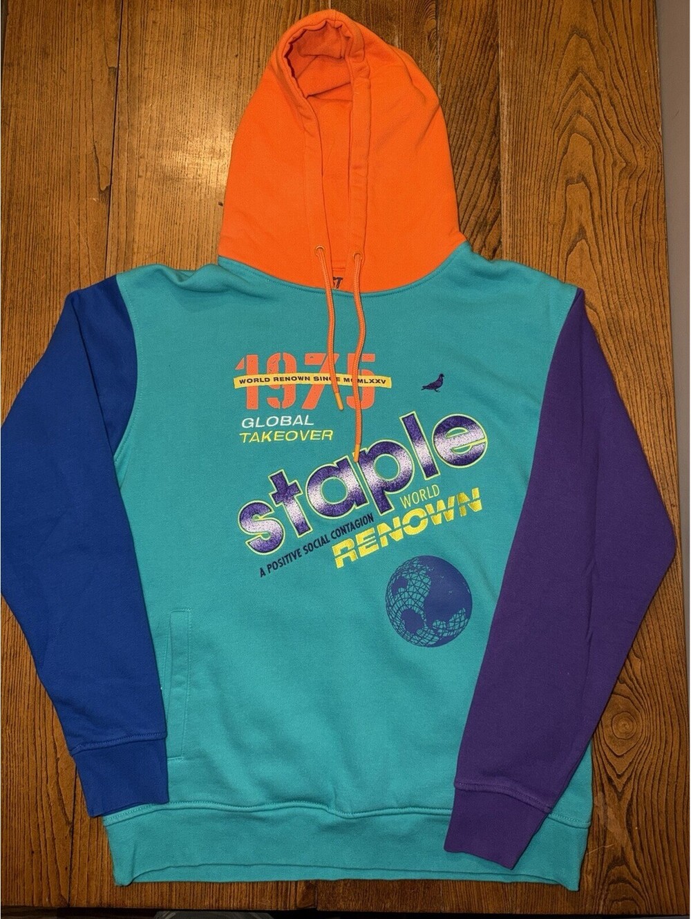 World Renown Staple Brand Hoodie Color Block Men Large RARE